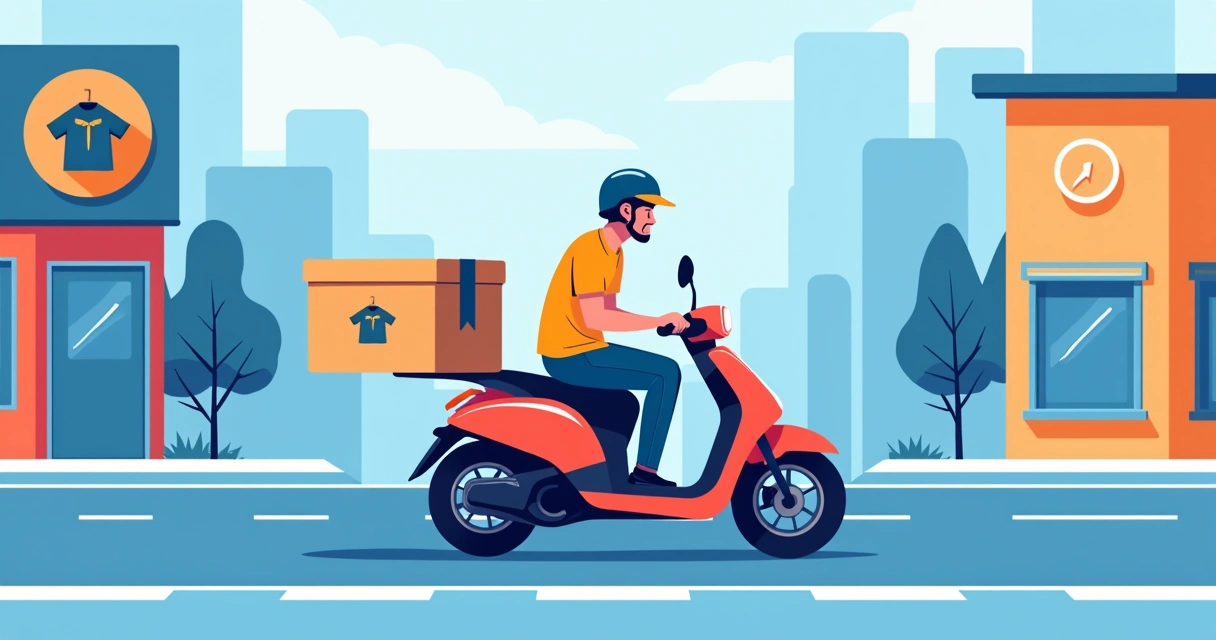 Motoboy entregando camisetas em bairro central de Piracicaba 