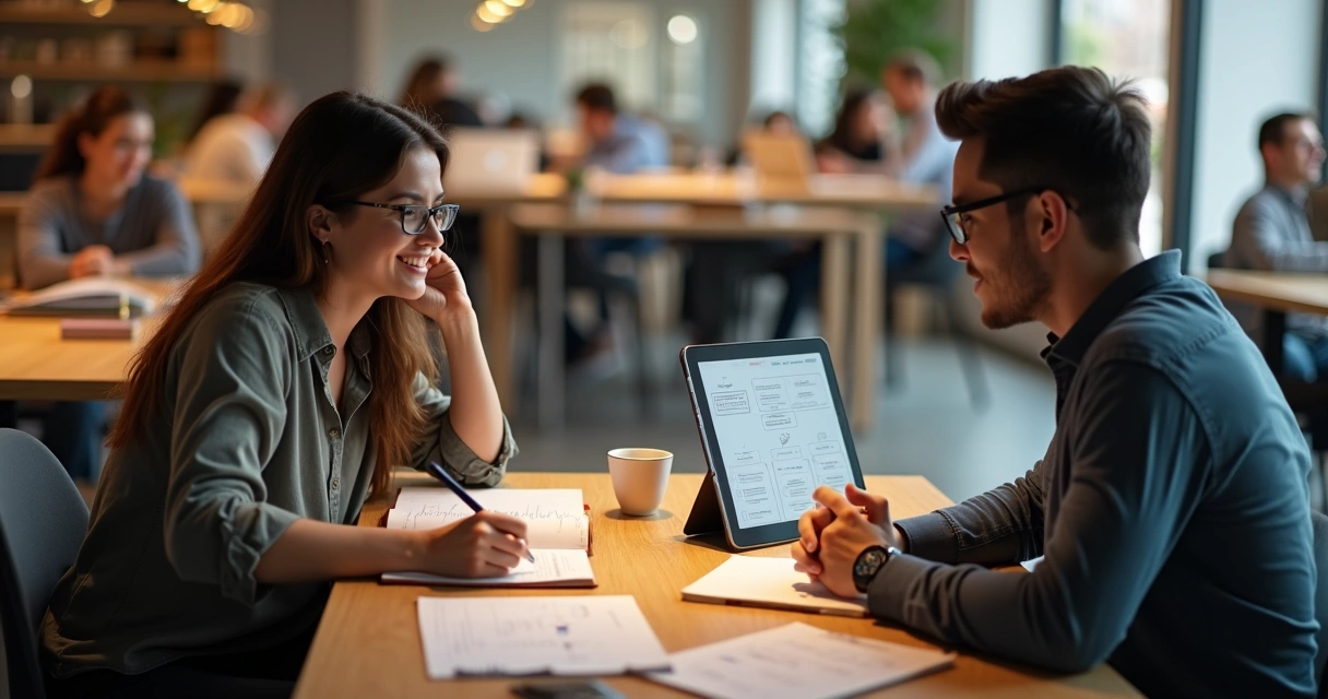 Empreendedor fazendo entrevista com consumidor sobre uma ideia de produto 