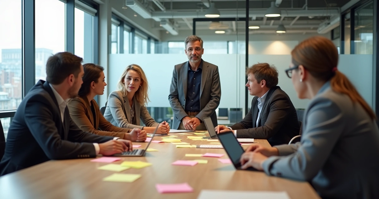 Entrevista de focus group em pequena sala moderna