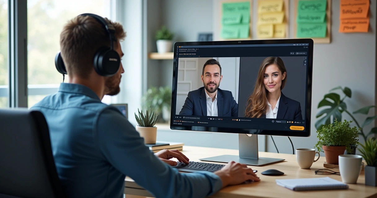 Entrevista online com desenvolvedor e recrutadores estrangeiros