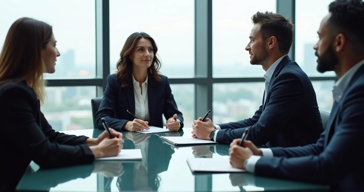 Profissional em entrevista para vaga de liderança. 