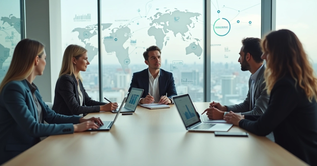 Recrutadores avaliando profissional em entrevista internacional 