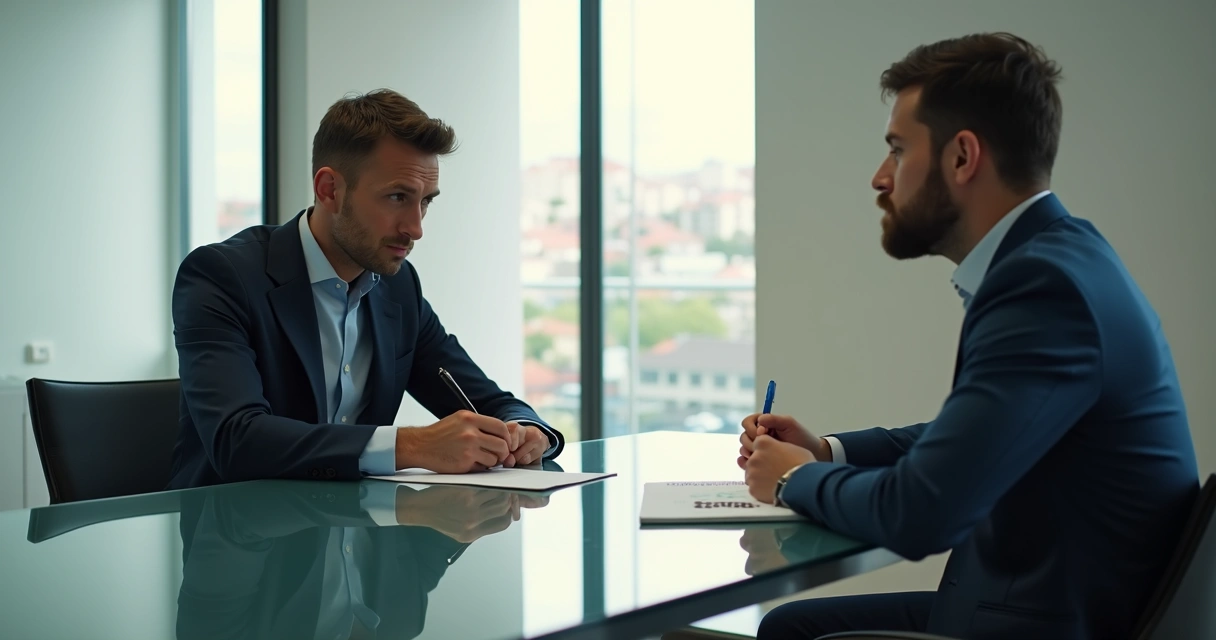 Entrevistador fazendo pergunta técnica para candidato em inglês