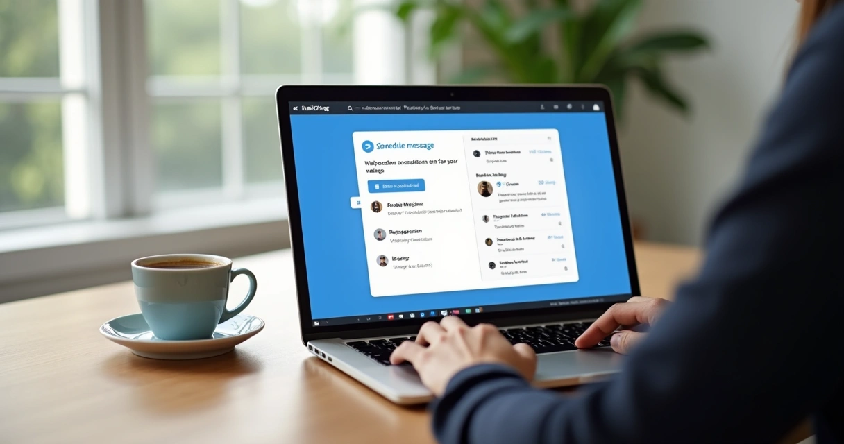 Pessoa enviando mensagem agendada pelo Telegram
