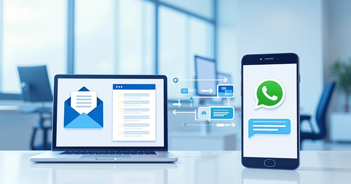 Fluxo automatizado de respostas entre e-mail e WhatsApp 