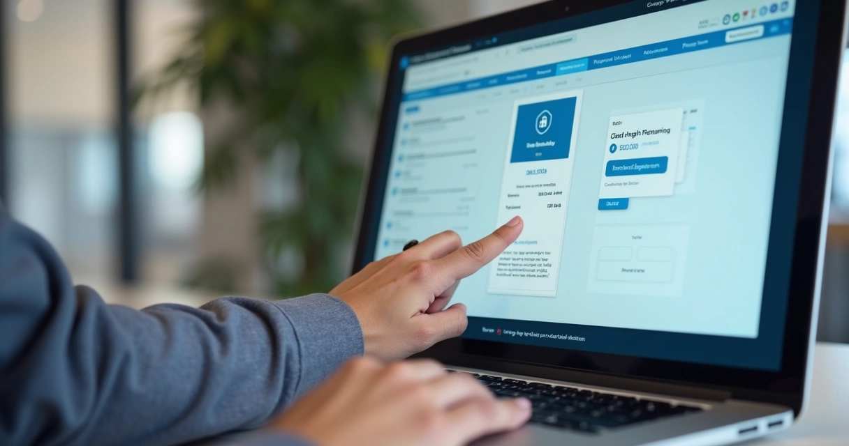 Profissional usando plataforma digital para envio de notificação de cobrança 