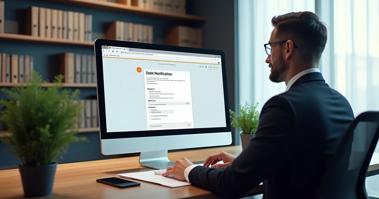 Advogado envia notificação digital de cobrança pelo computador