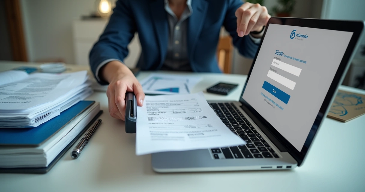 Pessoa digitalizando documentos para envio à Receita Federal pelo portal e-CAC 