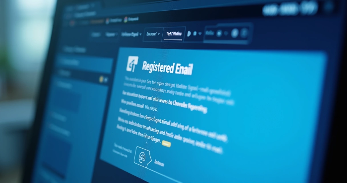 Tela de computador mostrando envio de e-mail registrado 