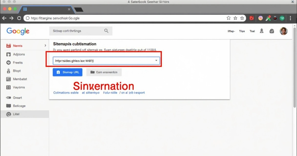 Tela mostrando envio de sitemap no Google Search Console com campos preenchidos. 