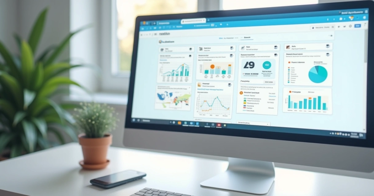 Computador exibindo envio automatizado de relatórios por e-mail. 