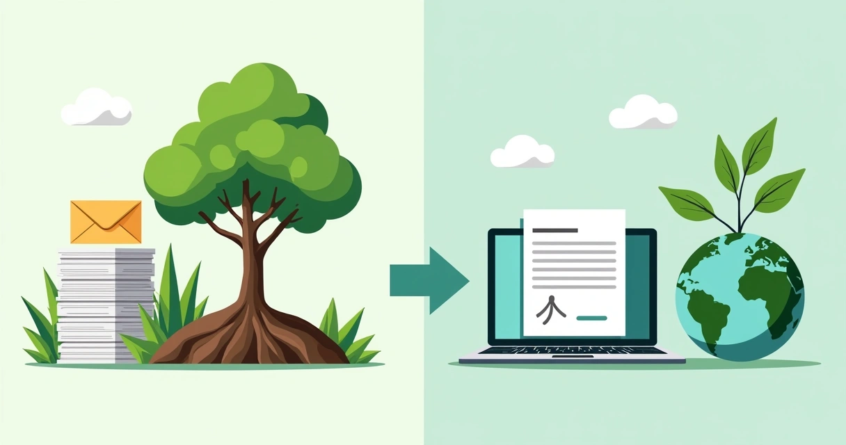 Reduced paper usage and environmental impact through electronic signatures 