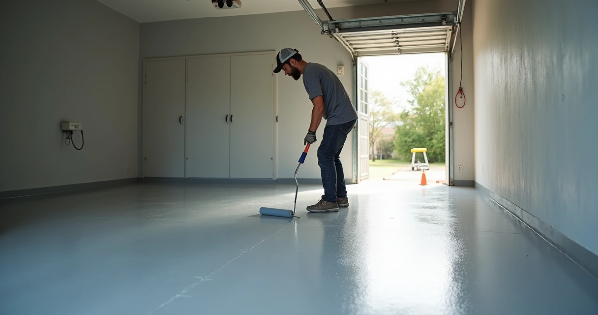 Epoxy coating installation in Orlando Florida garage