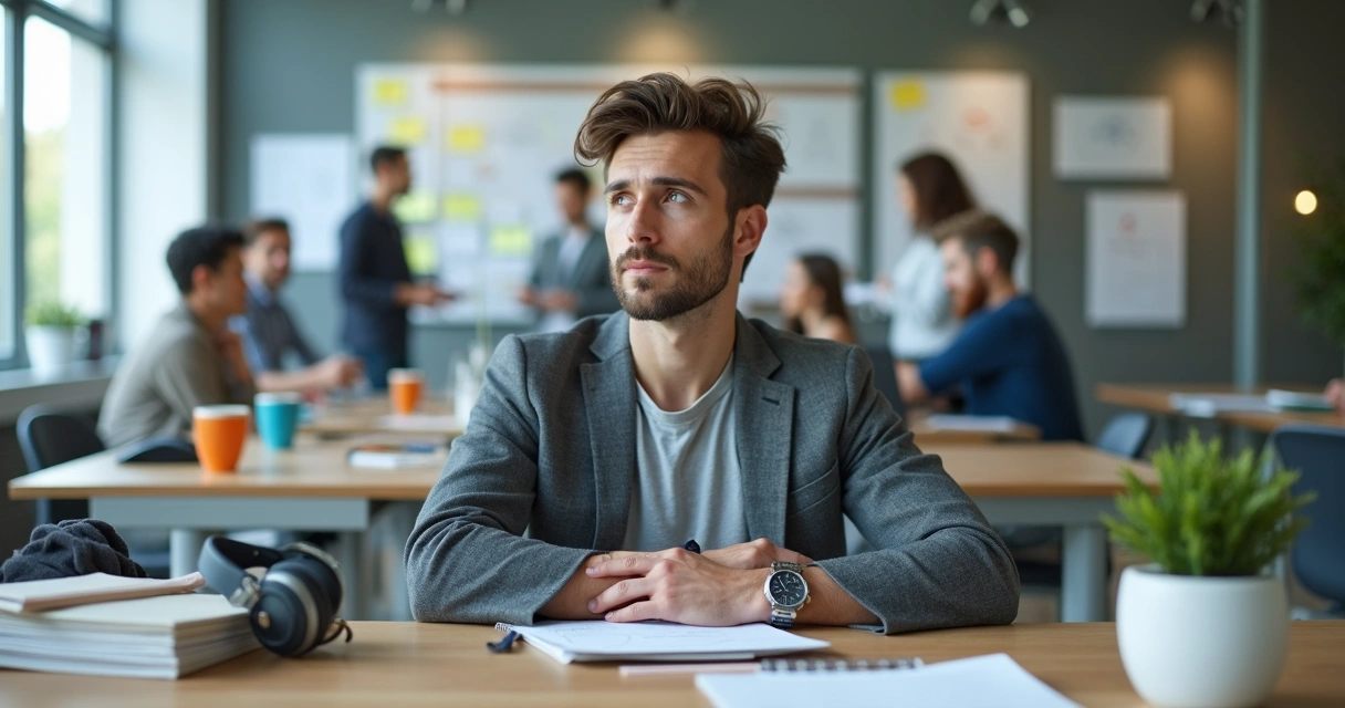 Profissional em ambiente corporativo equilibrando autenticidade e adaptação no trabalho 