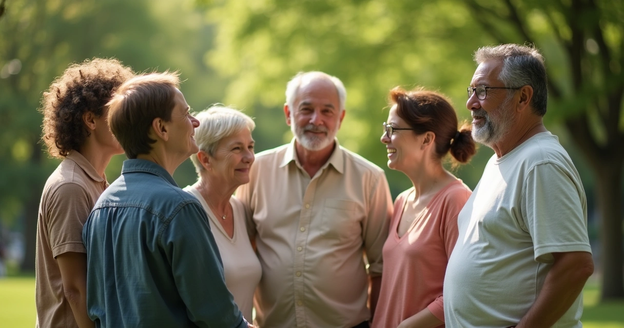 Grupos de personas mostrando diversas emociones en círculo 