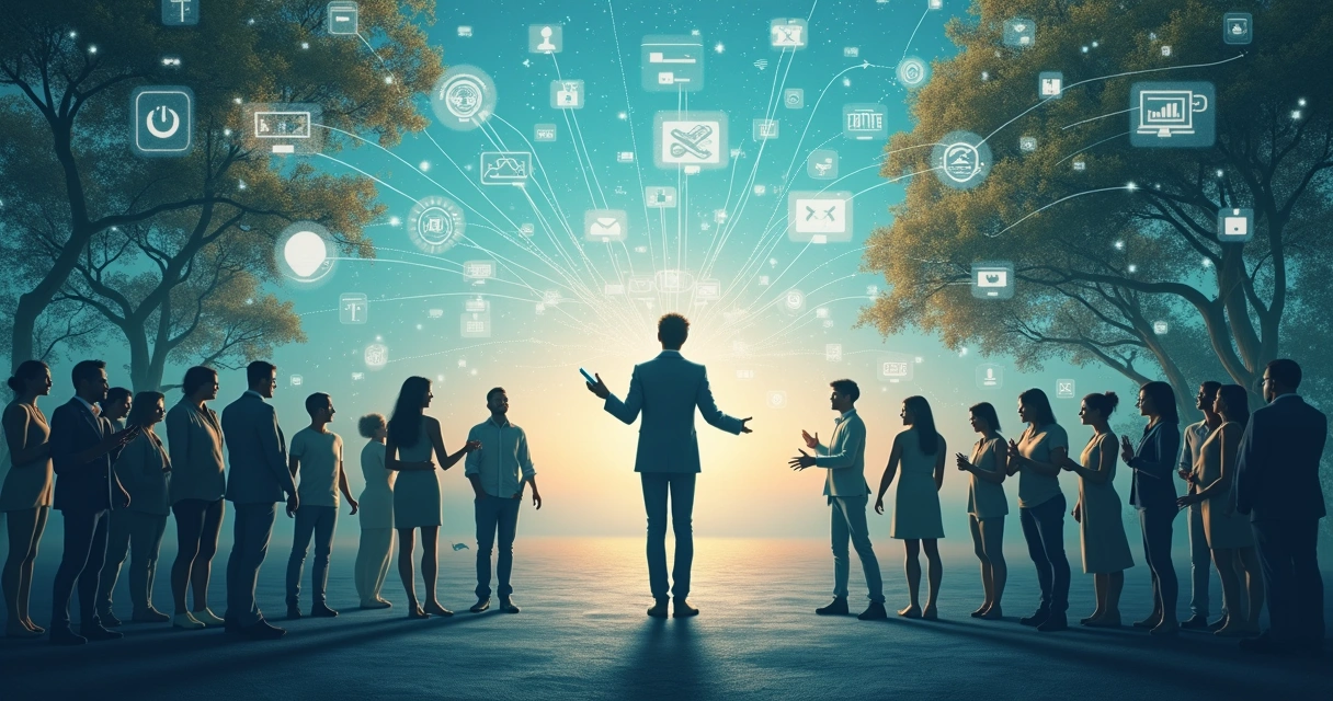 Pessoa diante de telas equilibrando conexões digitais e vida real 