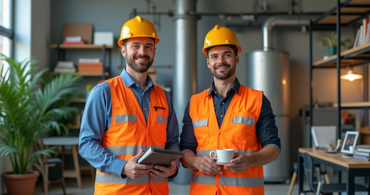 Engenheiro e técnico equilibrando vida e trabalho 