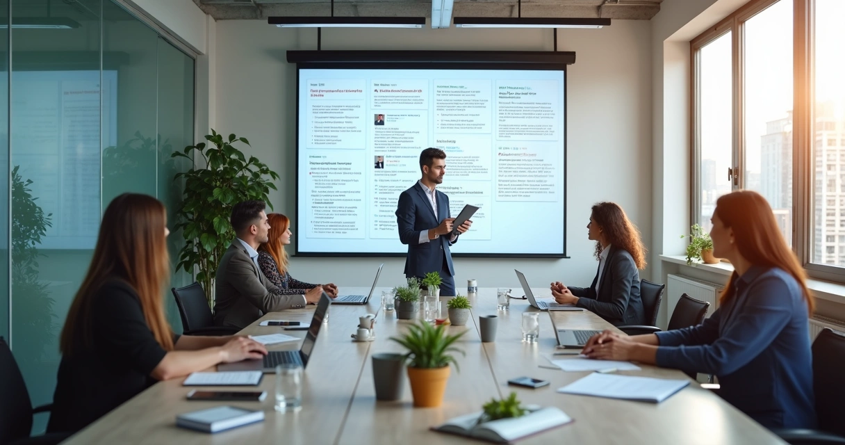 Equipa criando conteúdo com base em dados do CRM 