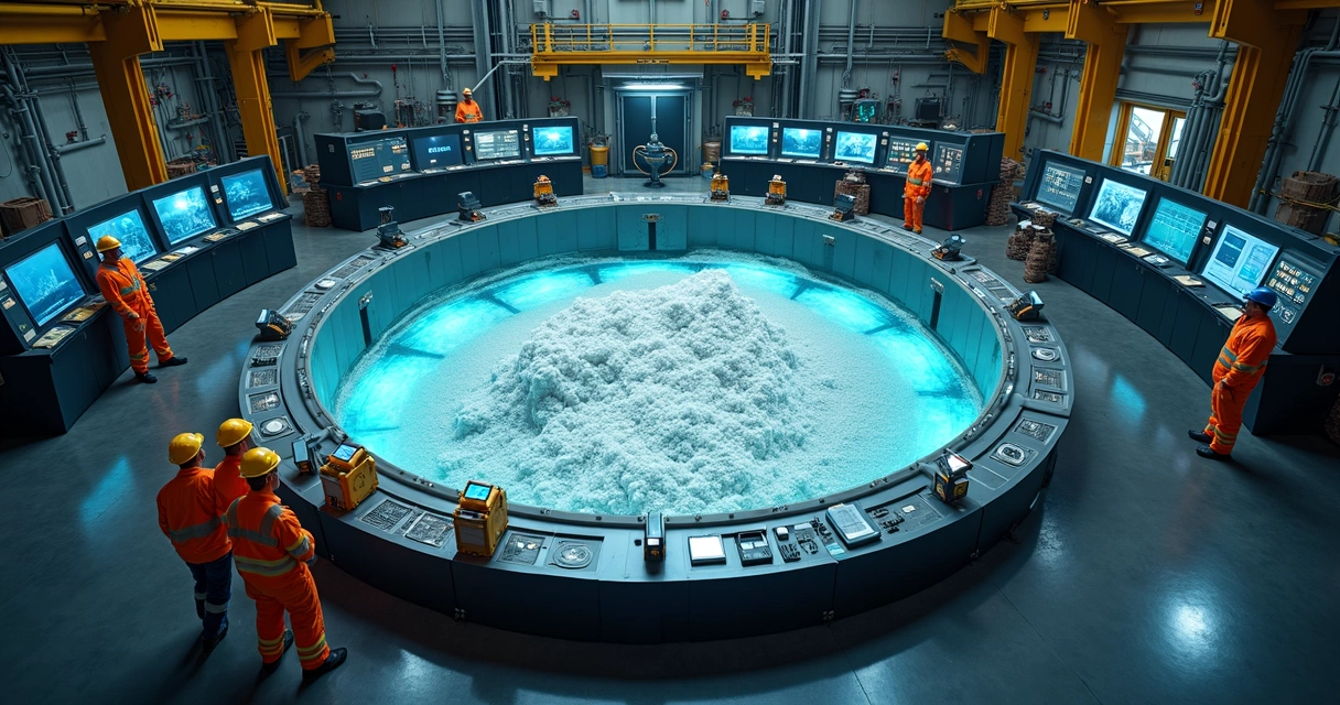 Equipamento de flotação automatizada em operação na indústria de mineração 