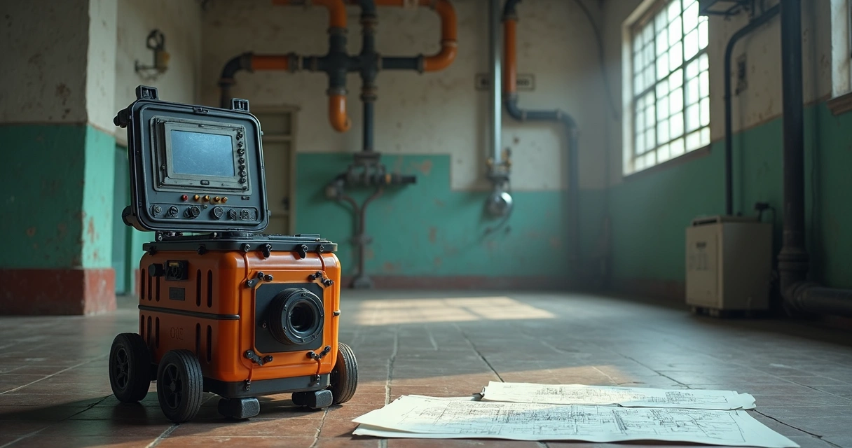 Equipamento moderno de inspeção técnica em tubulação 