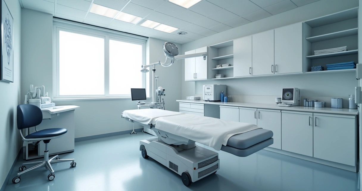 Equipamento médico moderno em sala de atendimento 
