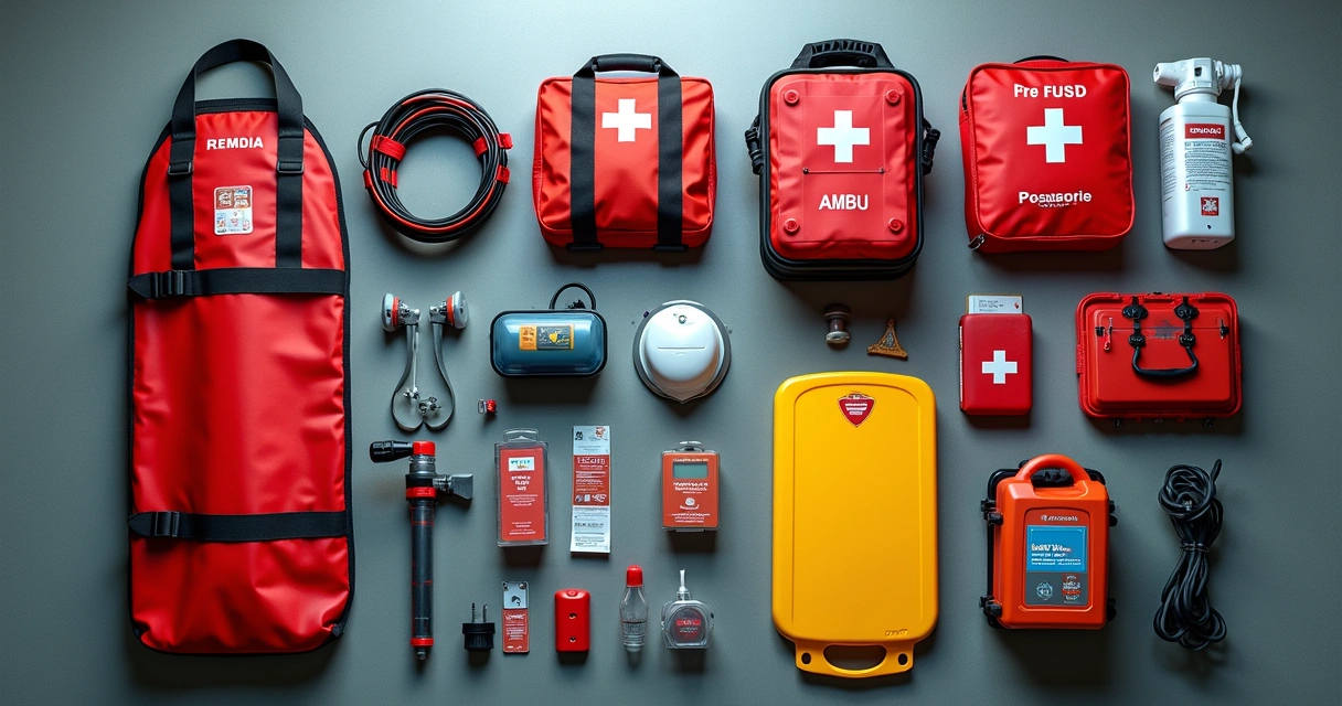 Equipamentos de emergência usados em atendimento pré-hospitalar 