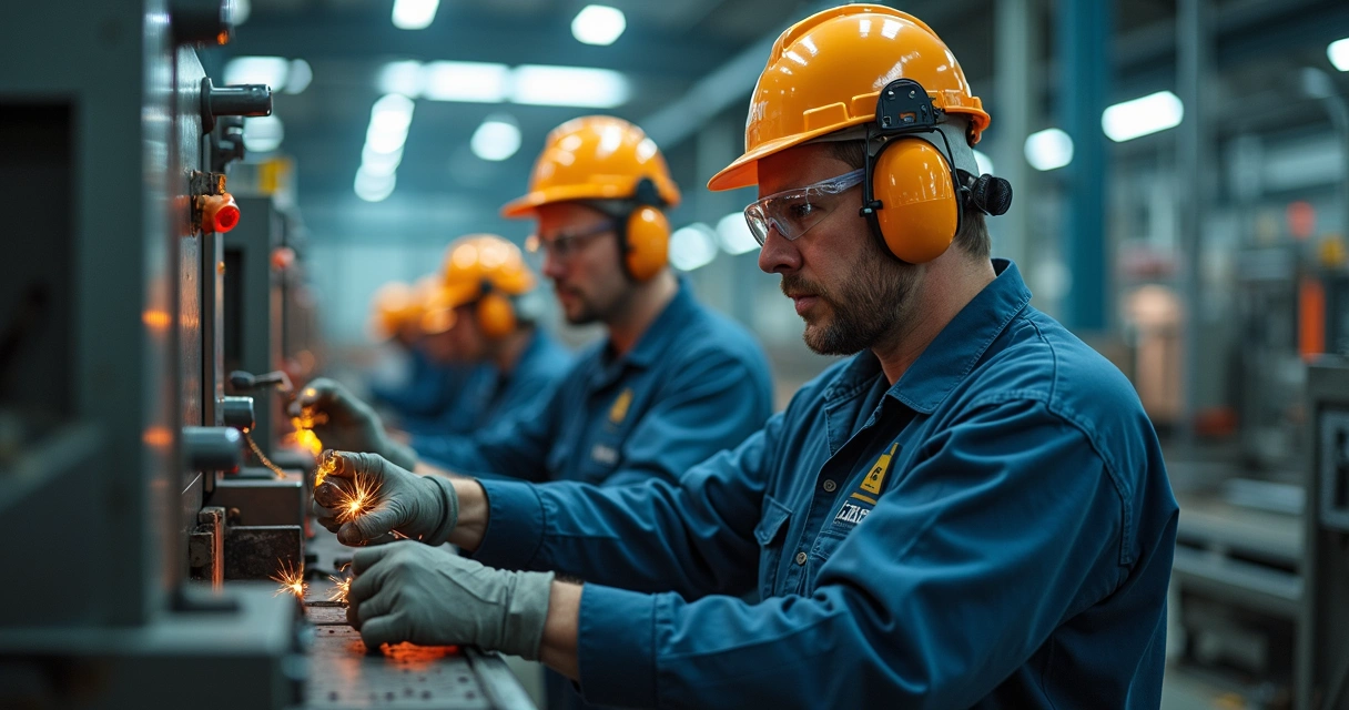 Equipamentos de proteção individual em ambiente industrial 