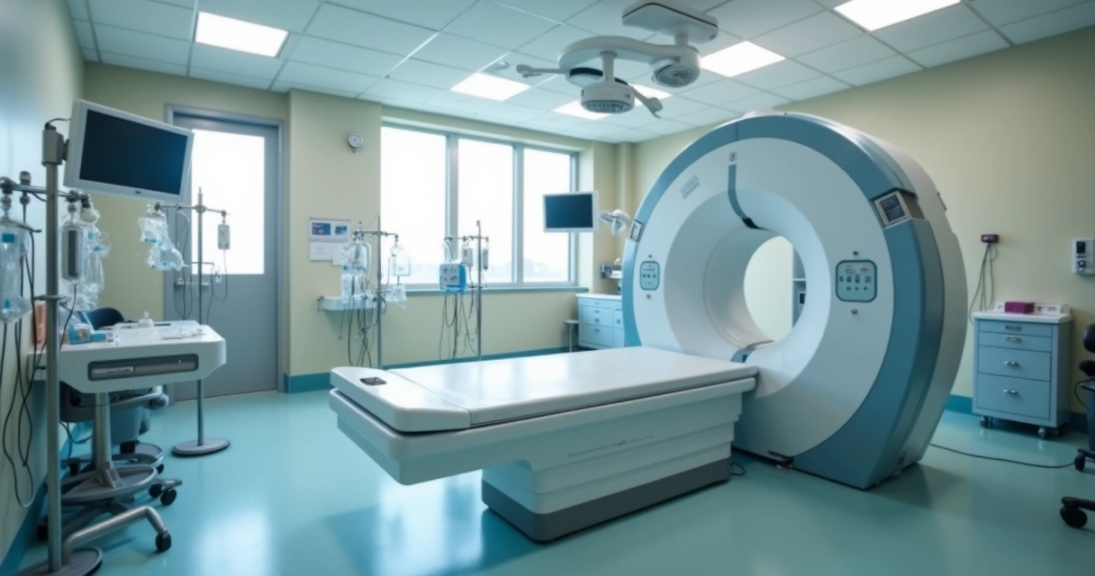 Equipamentos médicos modernos de radioterapia e quimioterapia vistos de perto