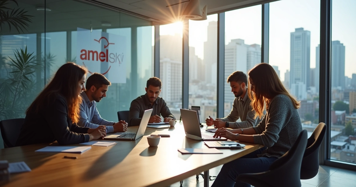 Equipe de marketing trabalhando em agência de Colombo 