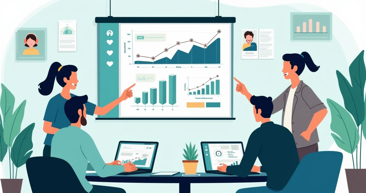 Equipe ajustando aulas online com base em dados de vídeo 
