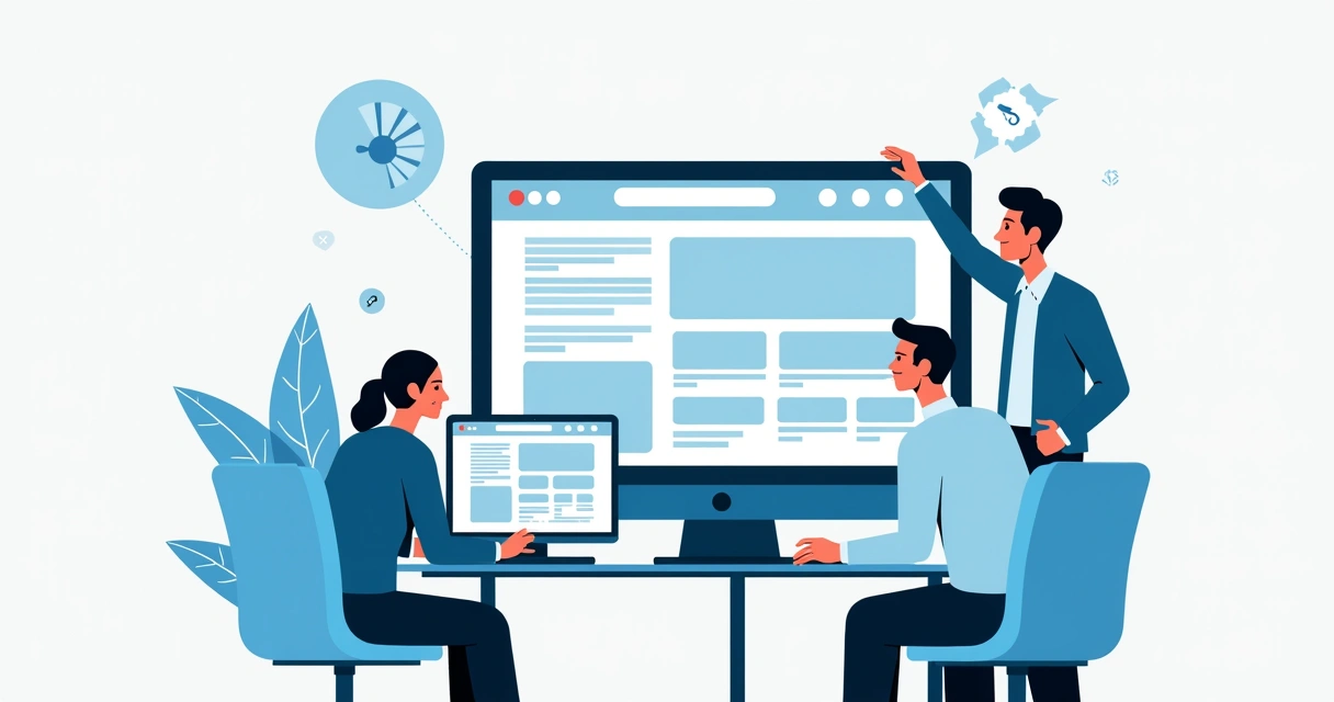 Equipe revisando layouts para desktop e celular