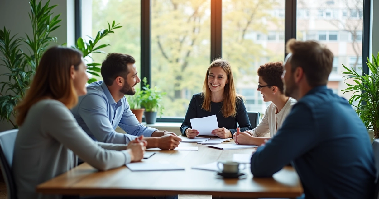 Equipe de trabalho em ambiente saudável e respeitoso