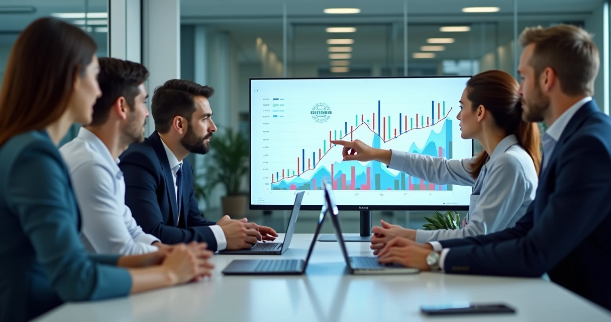 1 Equipe analisando dados de vendas em marketplace