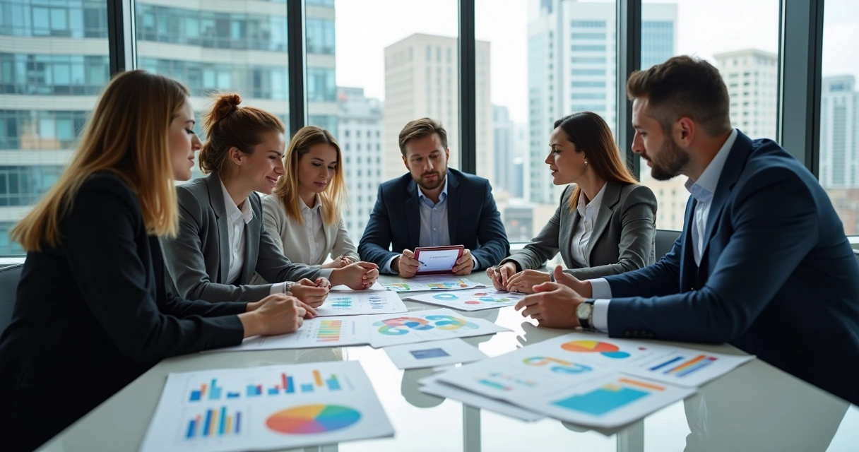 Equipe analisando feedbacks de clientes em ambiente de trabalho 