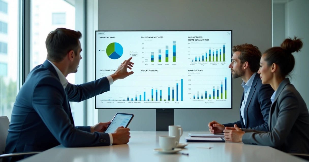 Equipe analisando métricas de fidelização em reunião 