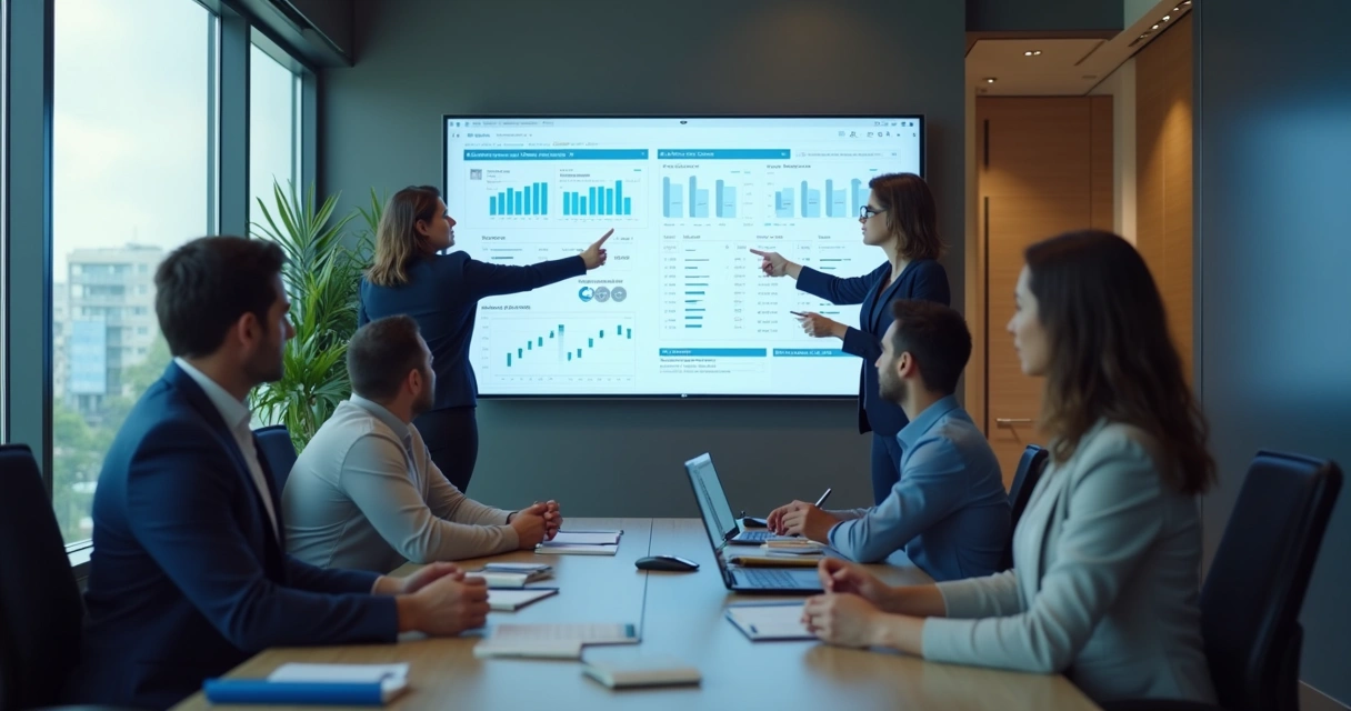 Equipe analisando propostas em tela compartilhada 