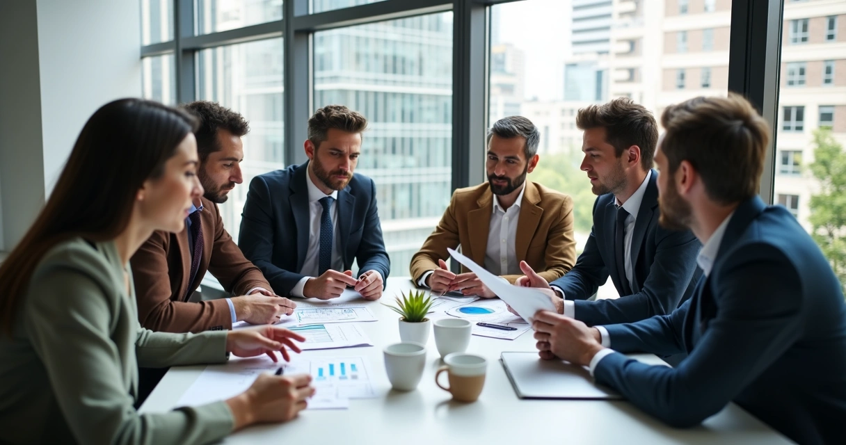 Equipe reunida analisando dados e discutindo avaliação humana