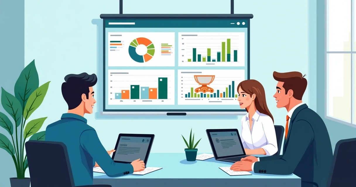 Como escolher uma consultoria de marketplace em 2026 1 Equipe avaliando métricas de marketplace em painel digital