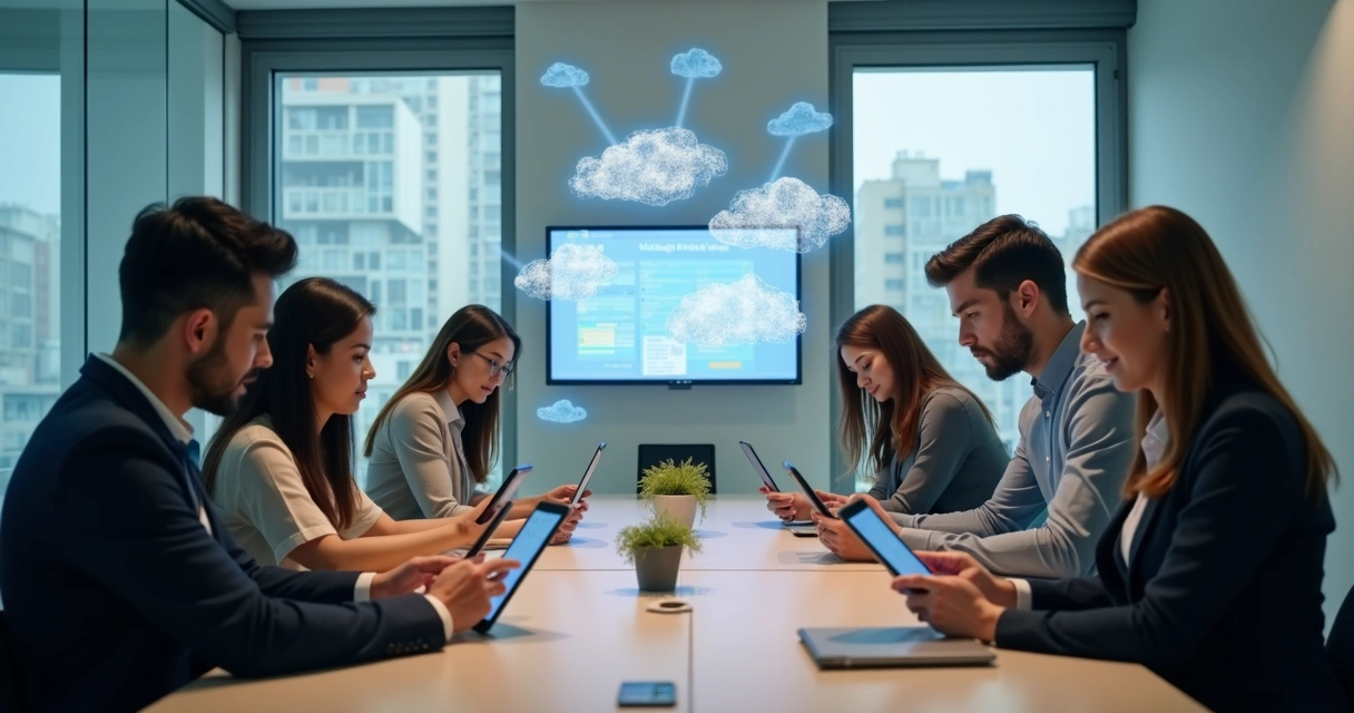 Treinamento de equipe usando tablets 