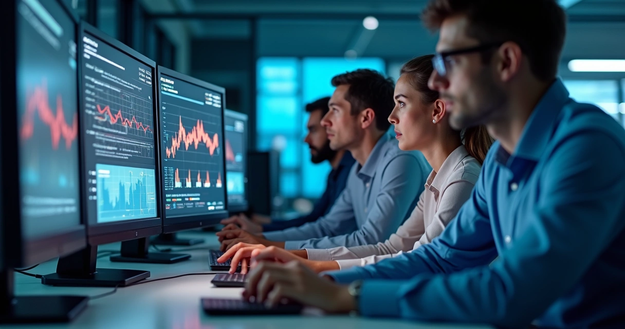 Equipe de tecnologia analisando painel de incidentes fiscais em operação SaaS 