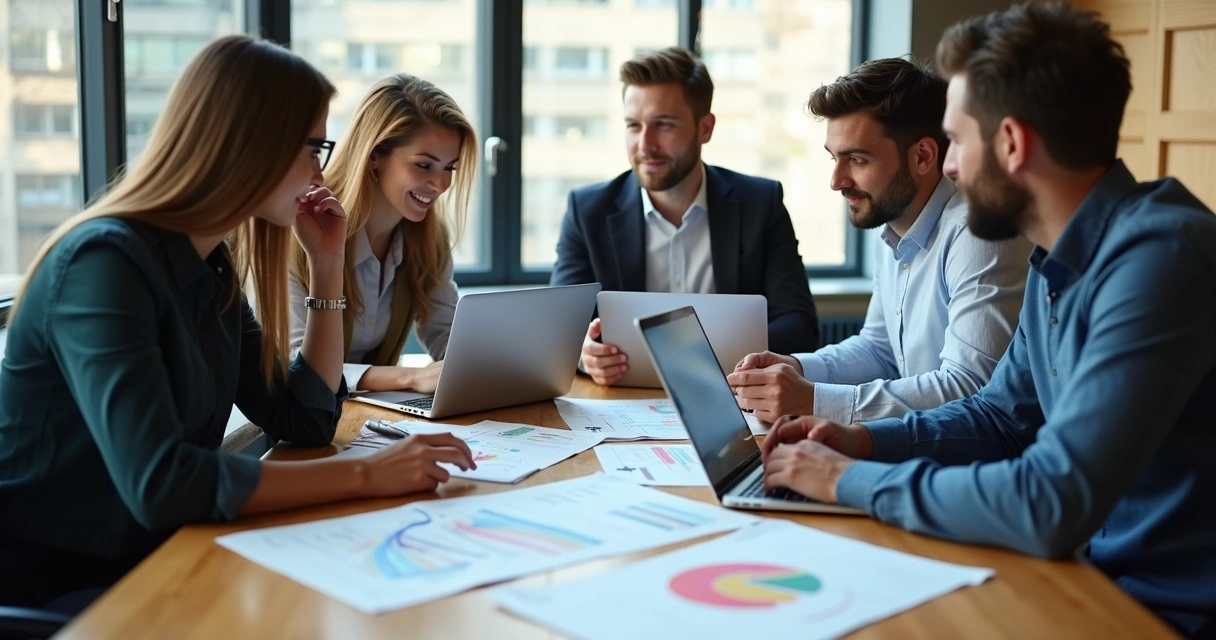 Equipe de atendimento analisando relatórios de satisfação do cliente