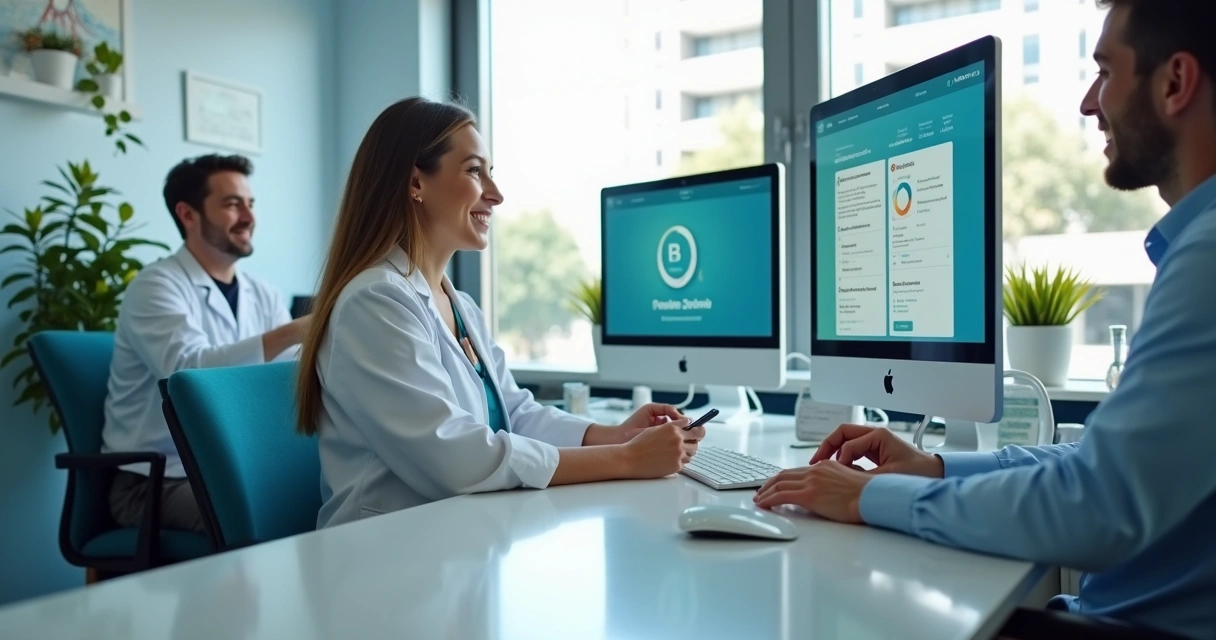 Equipe atendendo leads em clínica odontológica 