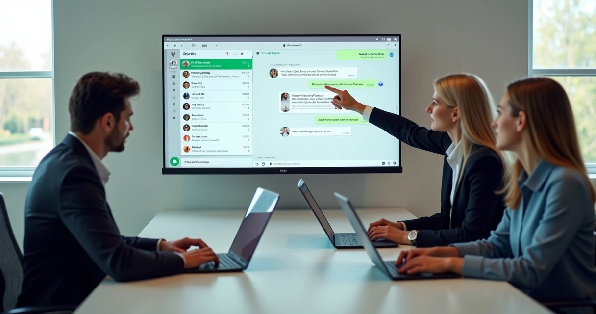 Equipe comercial atendendo clientes pelo mesmo número de WhatsApp