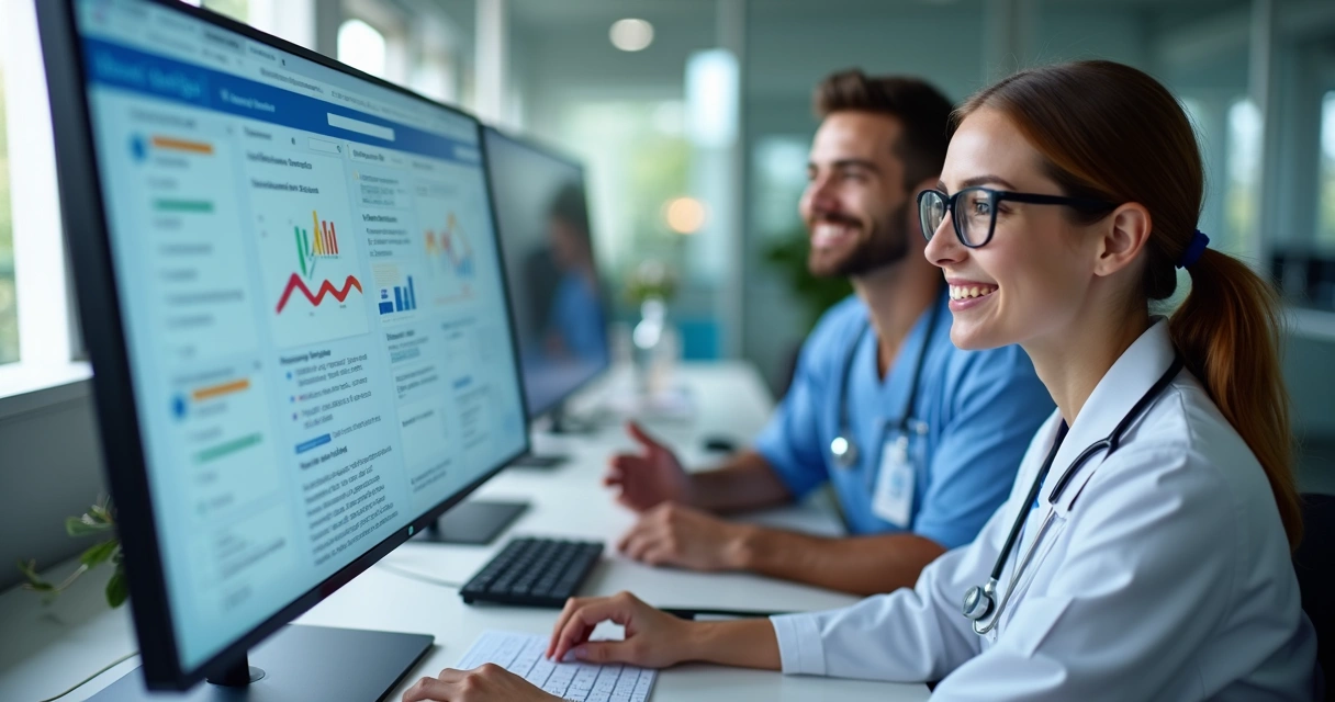Equipe de atendimento clínica utilizando IA para vendas e leads