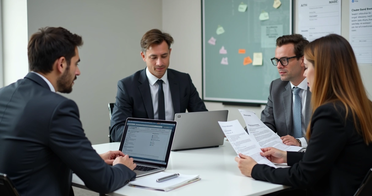 Equipe jurídica registrando contatos e atendimento