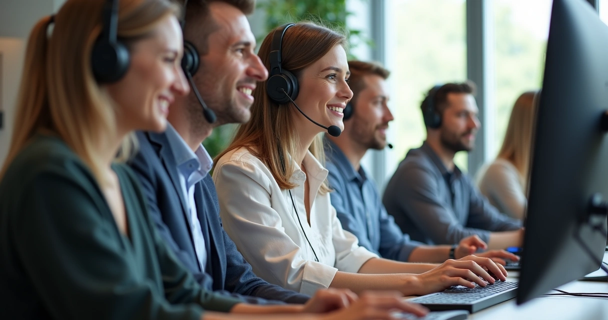 Equipe de atendimento ao cliente na Nuvemshop ajudando lojistas online 