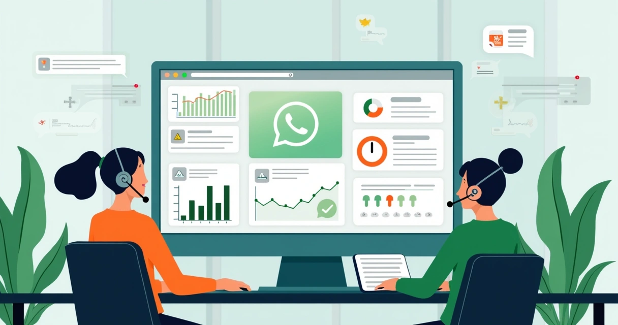 Equipe acompanhando alertas de mensagens no CRM