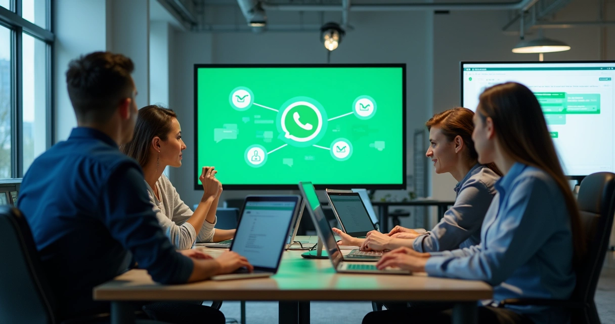 Equipe de atendimento controlando automações WhatsApp com sucesso 