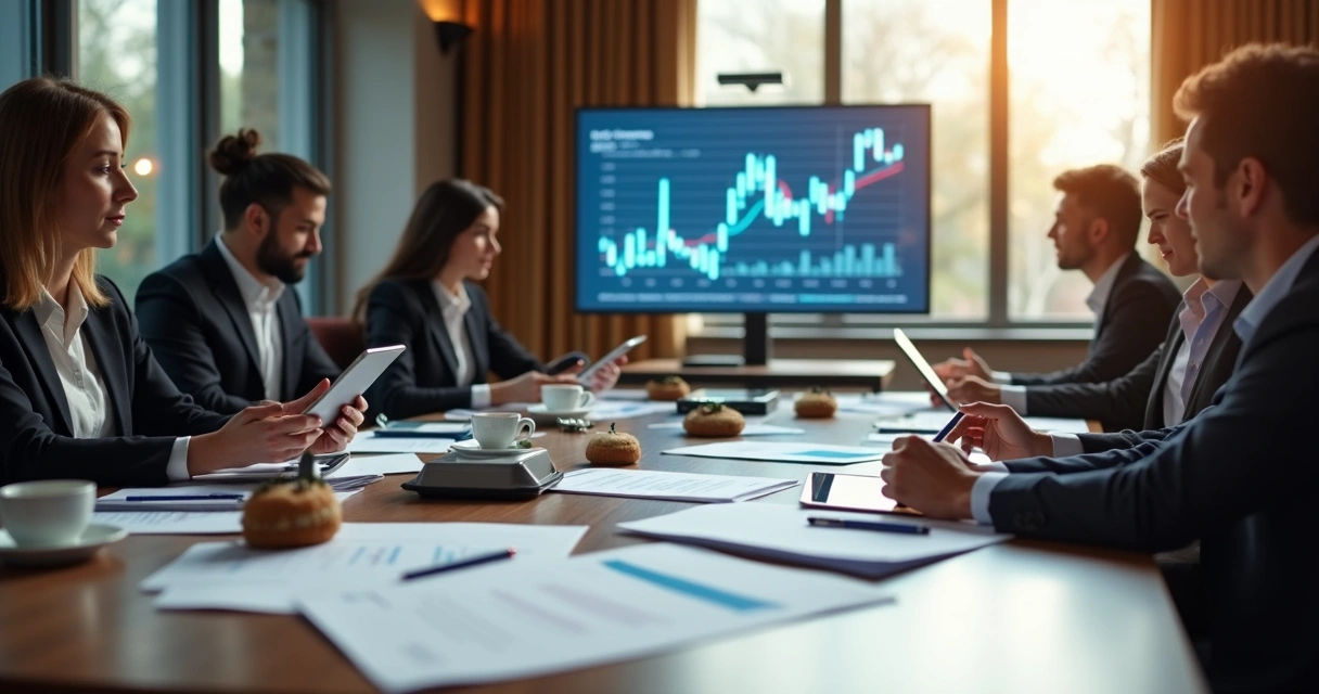 Equipe de BPO Financeiro trabalhando junta e analisando relatórios 