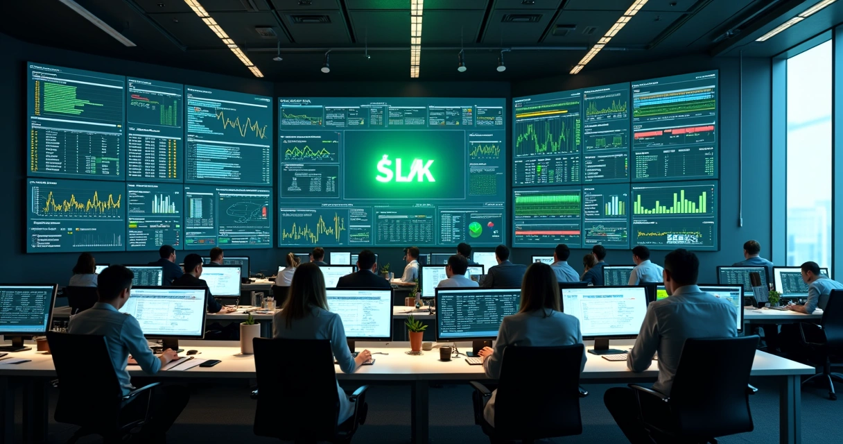 Equipe de BPO monitorando indicadores de SLA em telas gigantes 